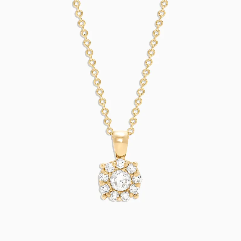 Bouquet 14K Yellow Gold Diamond Cluster Pendant, 0.47 TCW sold by Effy