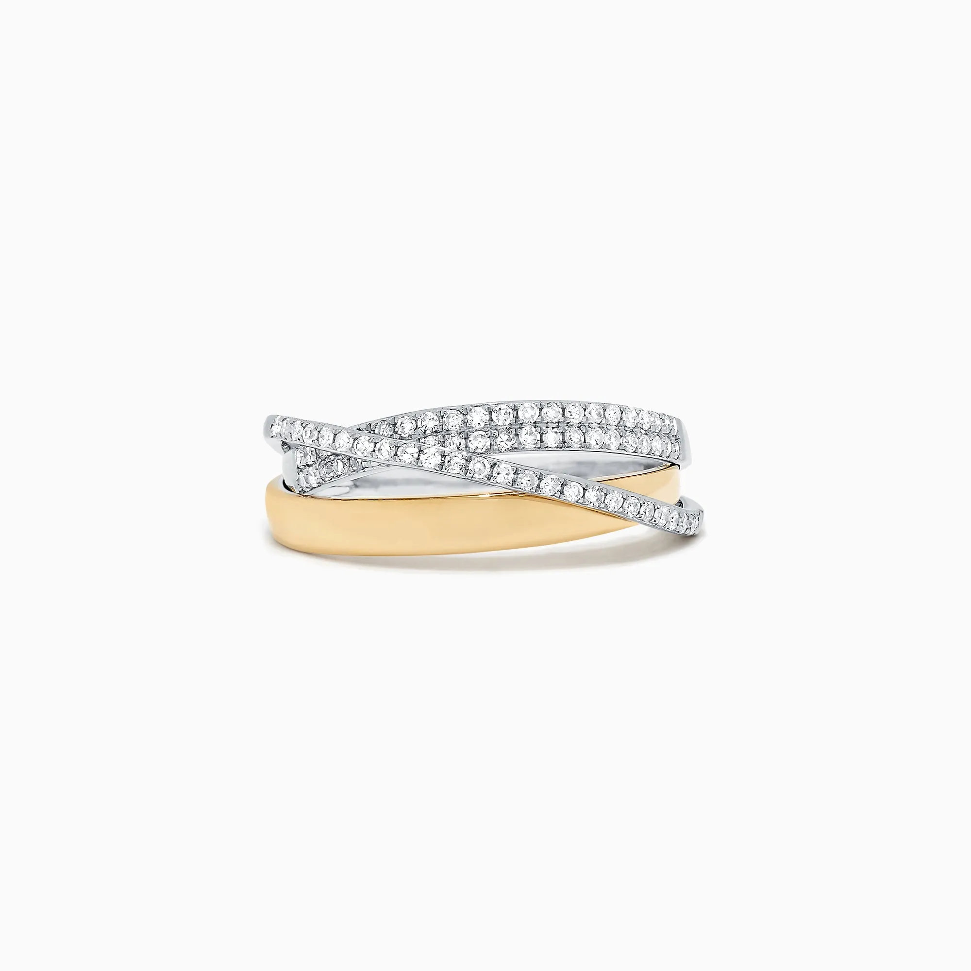 Duo 14K Two Tone Gold Diamond Crossover Ring, 0.31 TCW sold by Effy