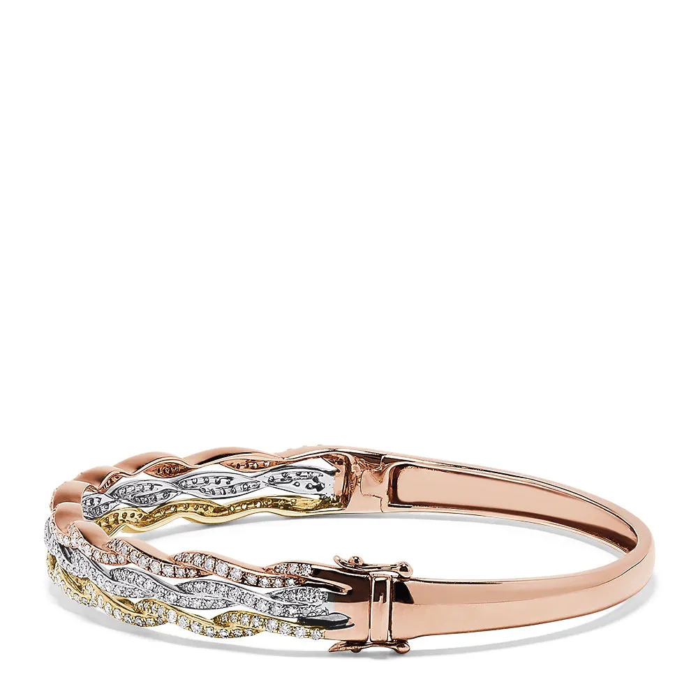 Trio 14K Tri Color Gold Diamond Bangle, 1.42 TCW sold by Effy product image thumbnail 2