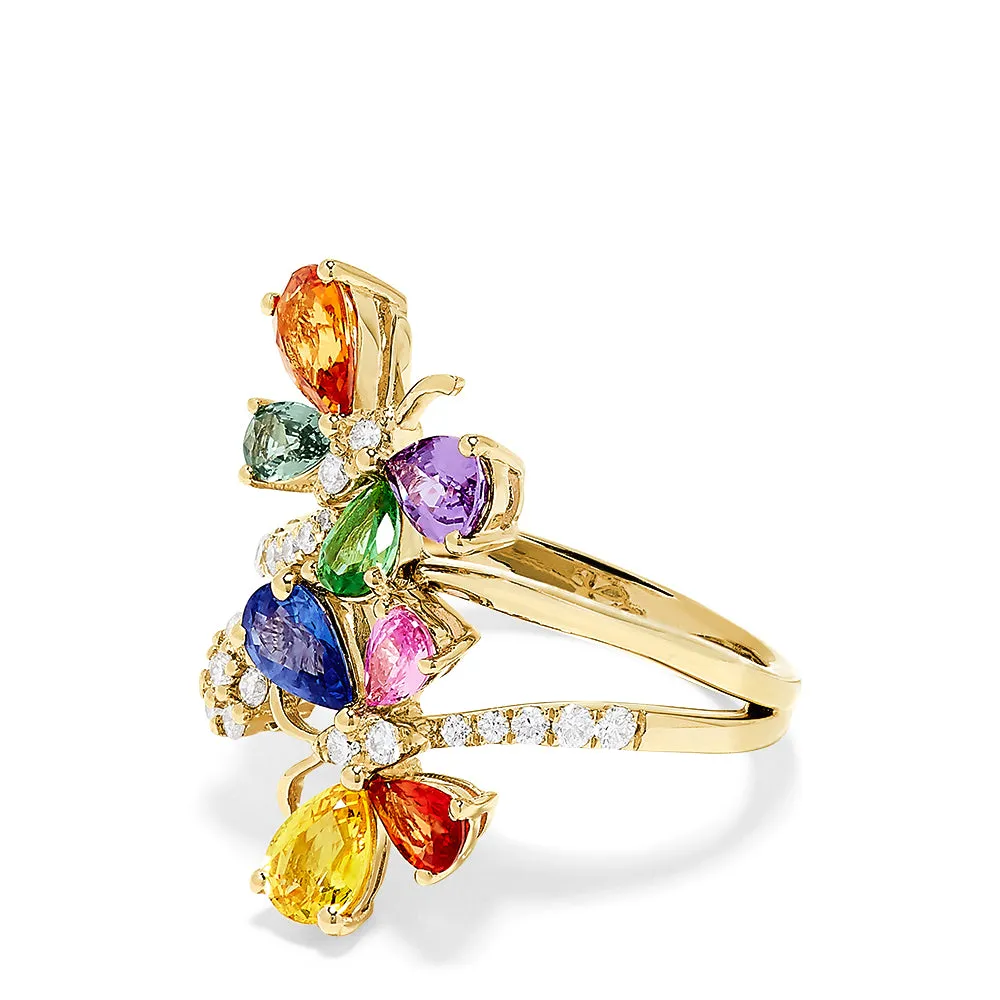 Watercolors 14K Yellow Gold Multi Sapphire and Diamond Ring, 3.33 TCW sold by Effy product image thumbnail 2