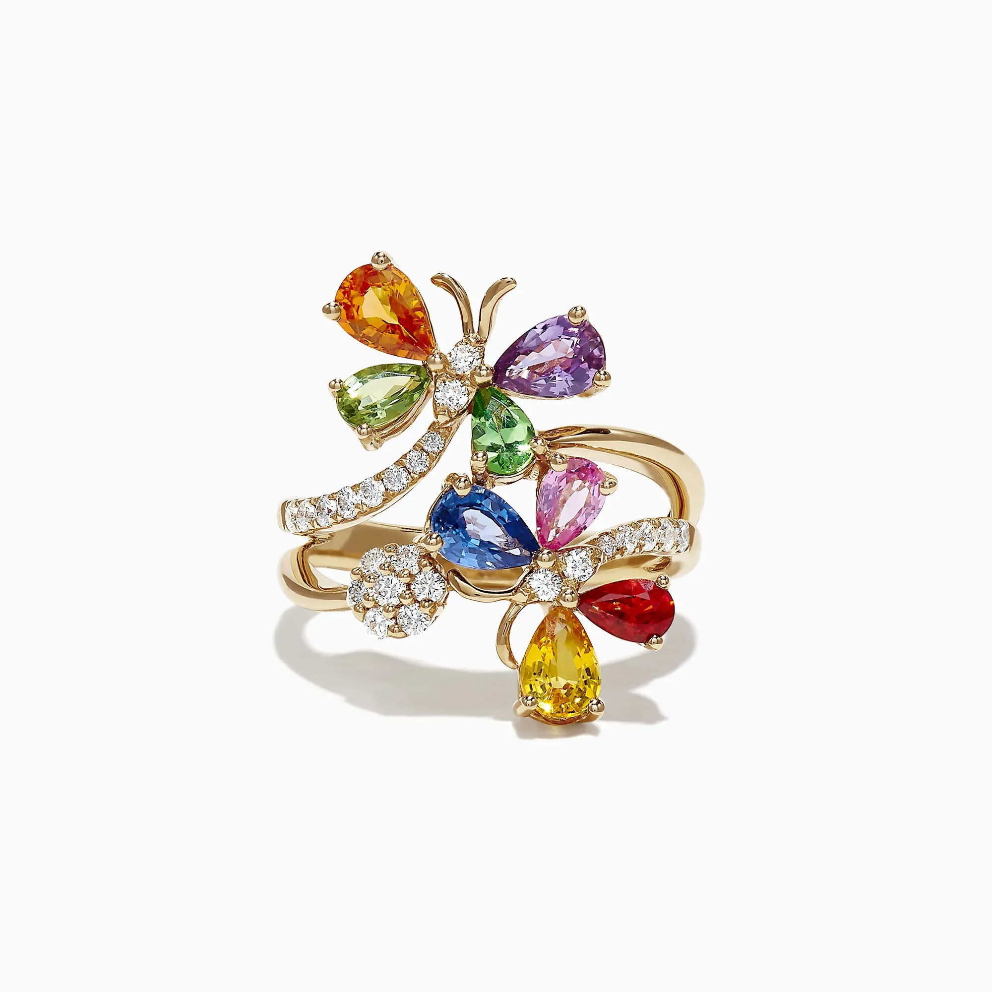 Watercolors 14K Yellow Gold Multi Sapphire and Diamond Ring, 3.33 TCW sold by Effy