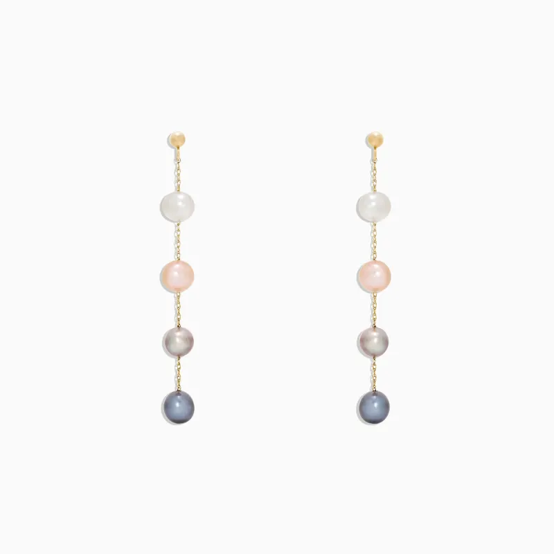 14K Yellow Gold Multi Color Cultured Pearl Earrings sold by Effy