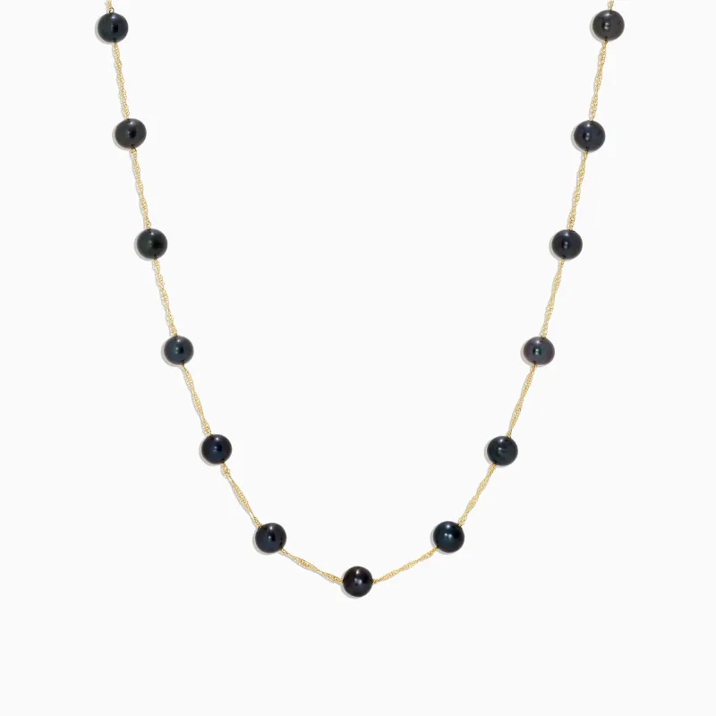 14K Yellow Gold Cultured Pearl Station Necklace sold by Effy