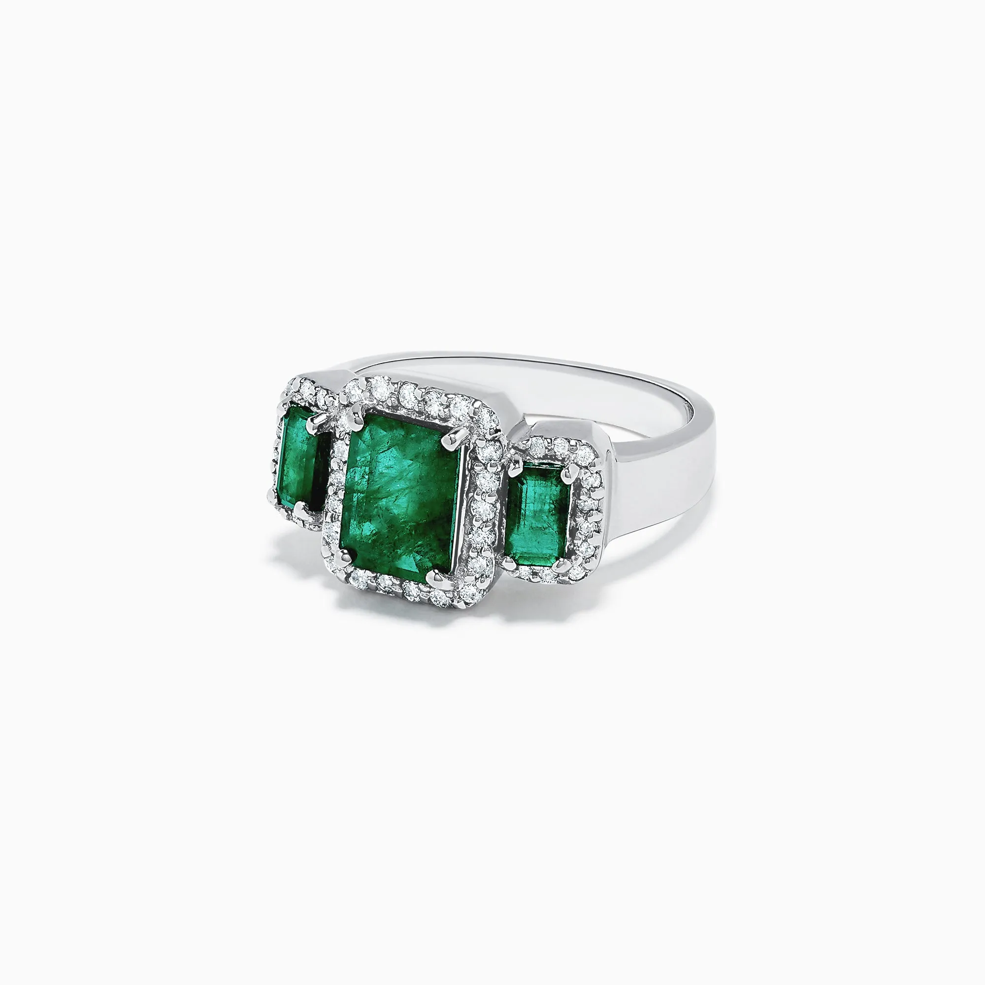 14K White Gold Emerald and Diamond Ring, 2.27 TCW sold by Effy product image thumbnail 2
