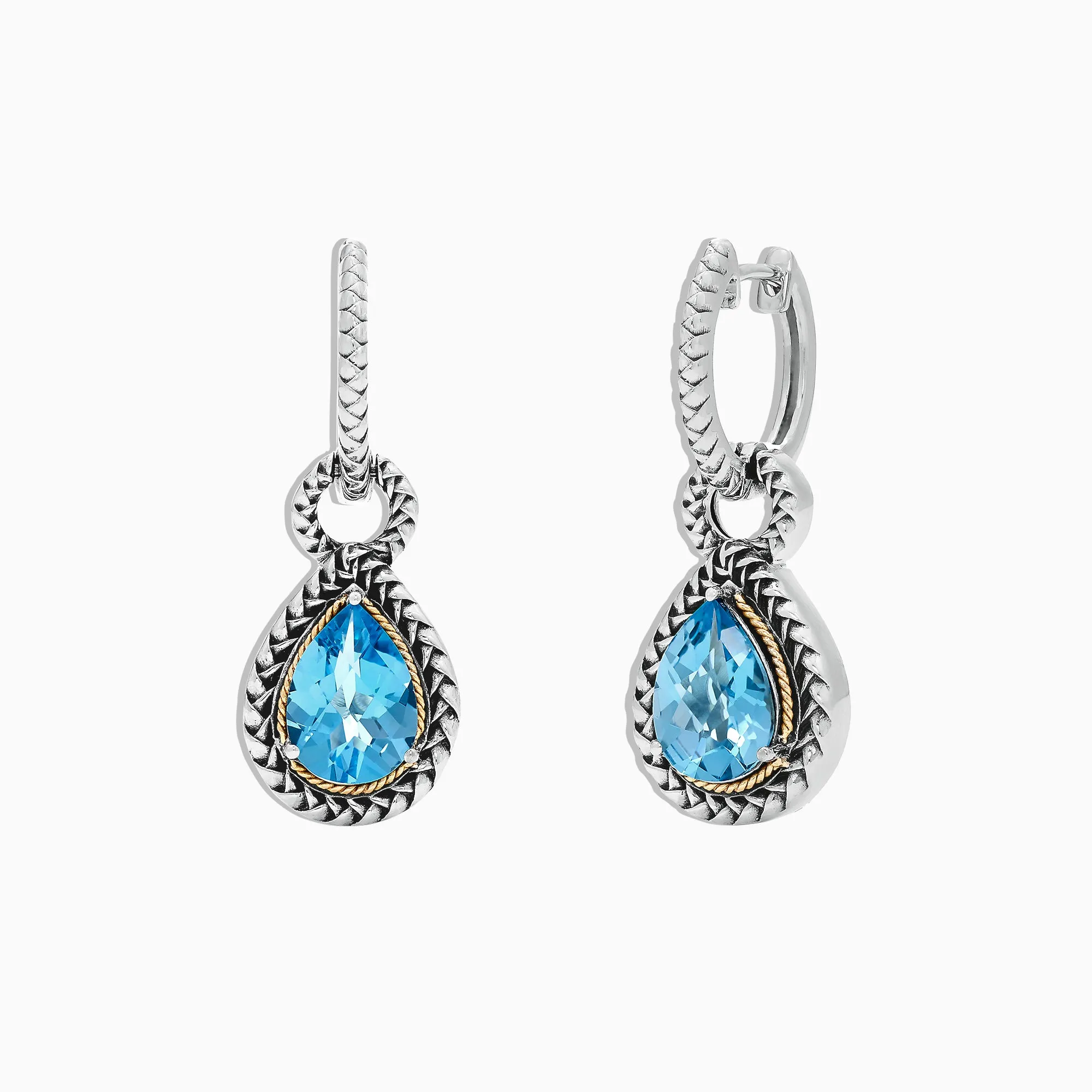 925 Sterling Silver & 18K Yellow Gold Blue Topaz Earrings, 4.56 TCW sold by Effy product image thumbnail 2