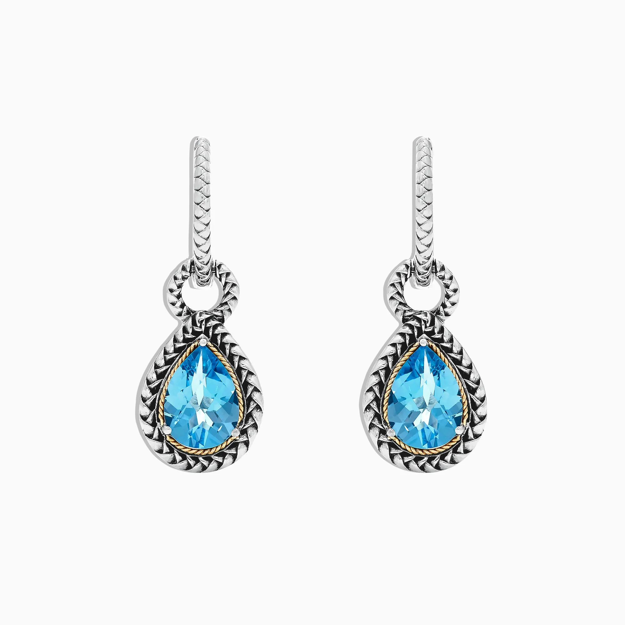 925 Sterling Silver & 18K Yellow Gold Blue Topaz Earrings, 4.56 TCW sold by Effy