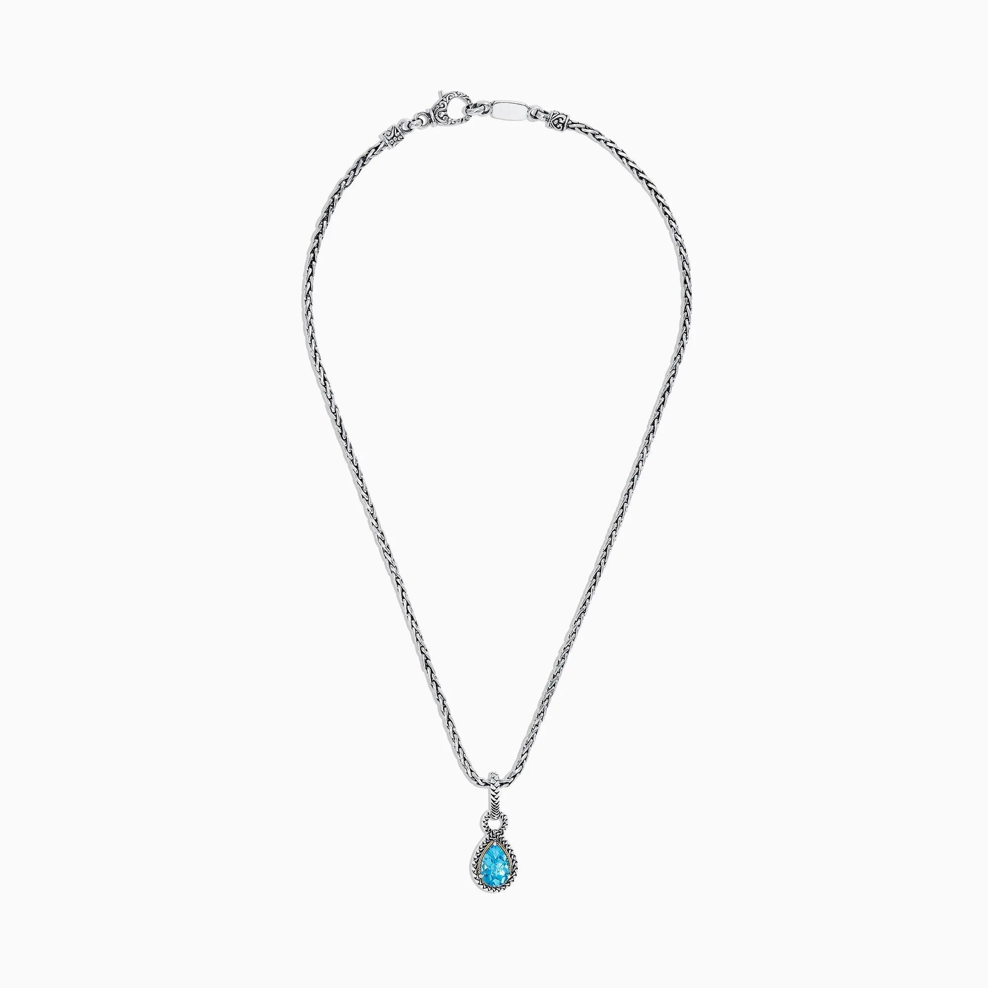925 Sterling Silver & 18K Yellow Gold Blue Topaz Pendant, 3.14 TCW sold by Effy product image thumbnail 2
