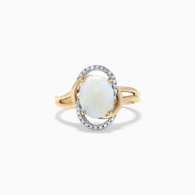 Aurora 14K Two Tone Gold Opal and Diamond Ring, 1.49 TCW sold by Effy