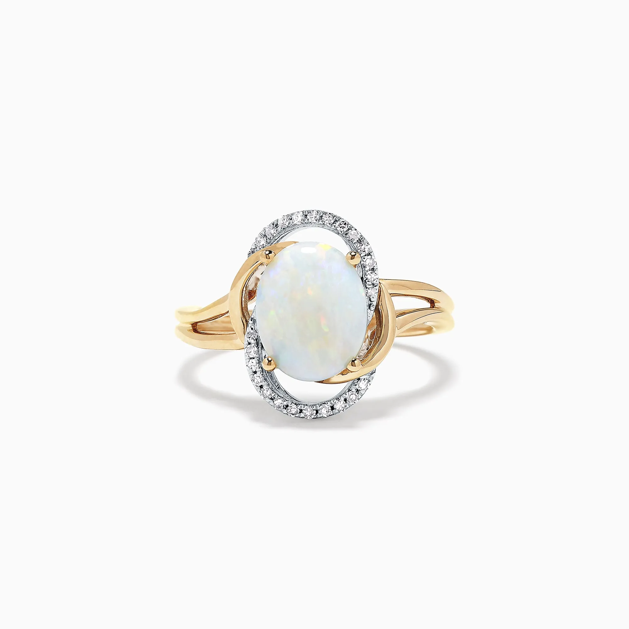 Aurora 14K Two Tone Gold Opal and Diamond Ring, 1.49 TCW sold by Effy