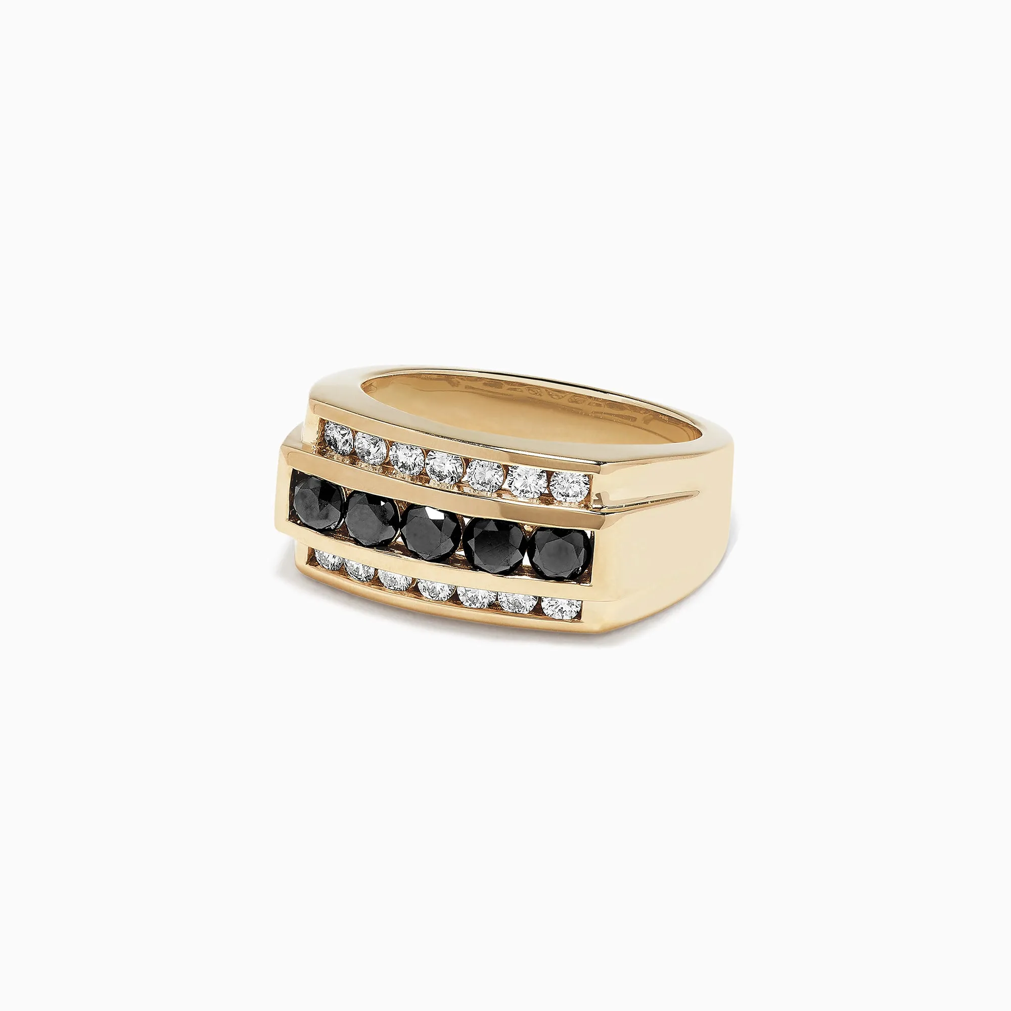 Men's 14K Yellow Gold Black and White Diamond Ring, 1.67 TCW sold by Effy product image thumbnail 2