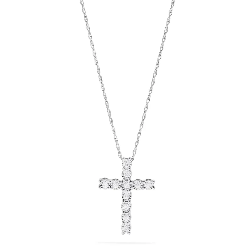 925 Sterling Silver Diamond Cross Pendant, 0.24 TCW sold by Effy
