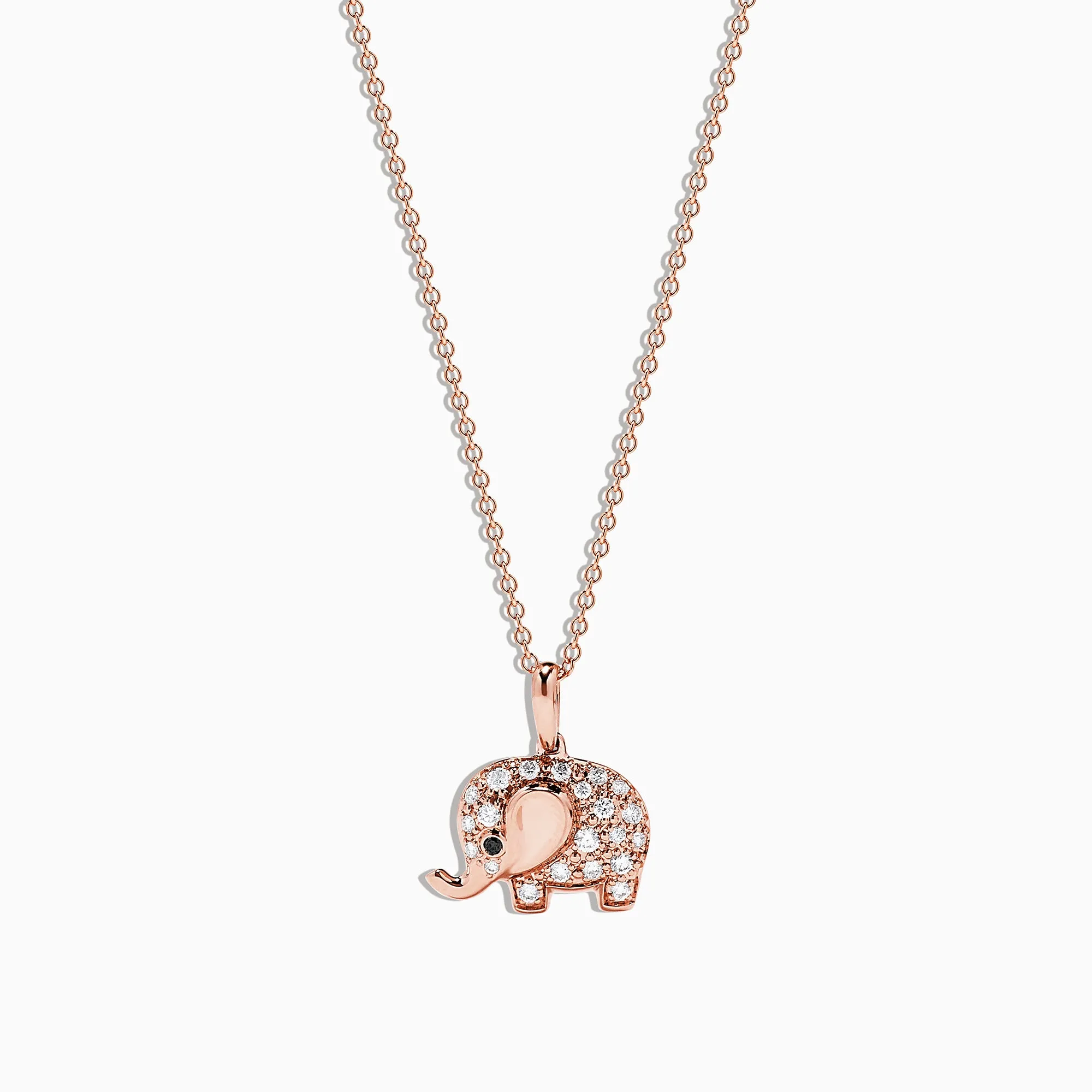 Safari 14K Rose Gold Diamond Elephant Pendant, 0.21 TCW sold by Effy