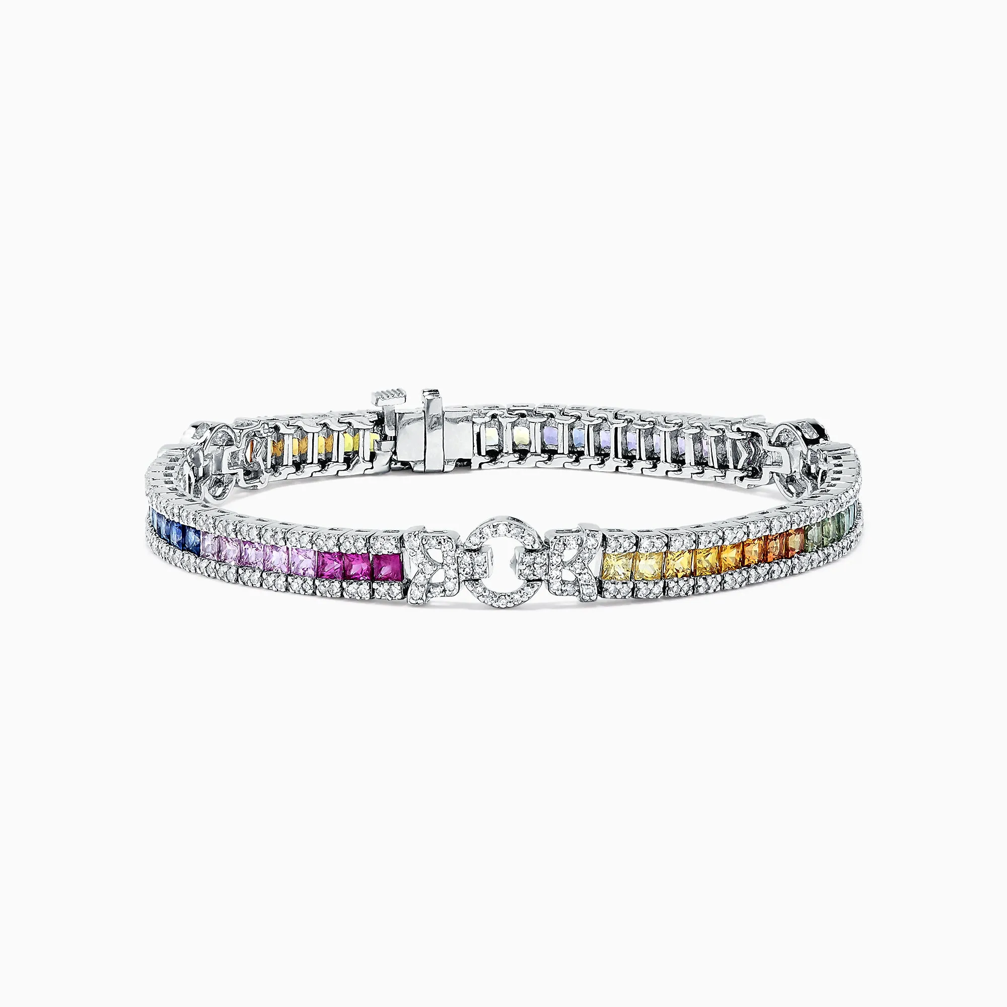 Watercolors 14K White Gold Multi Sapphire & Diamond Bracelet sold by Effy