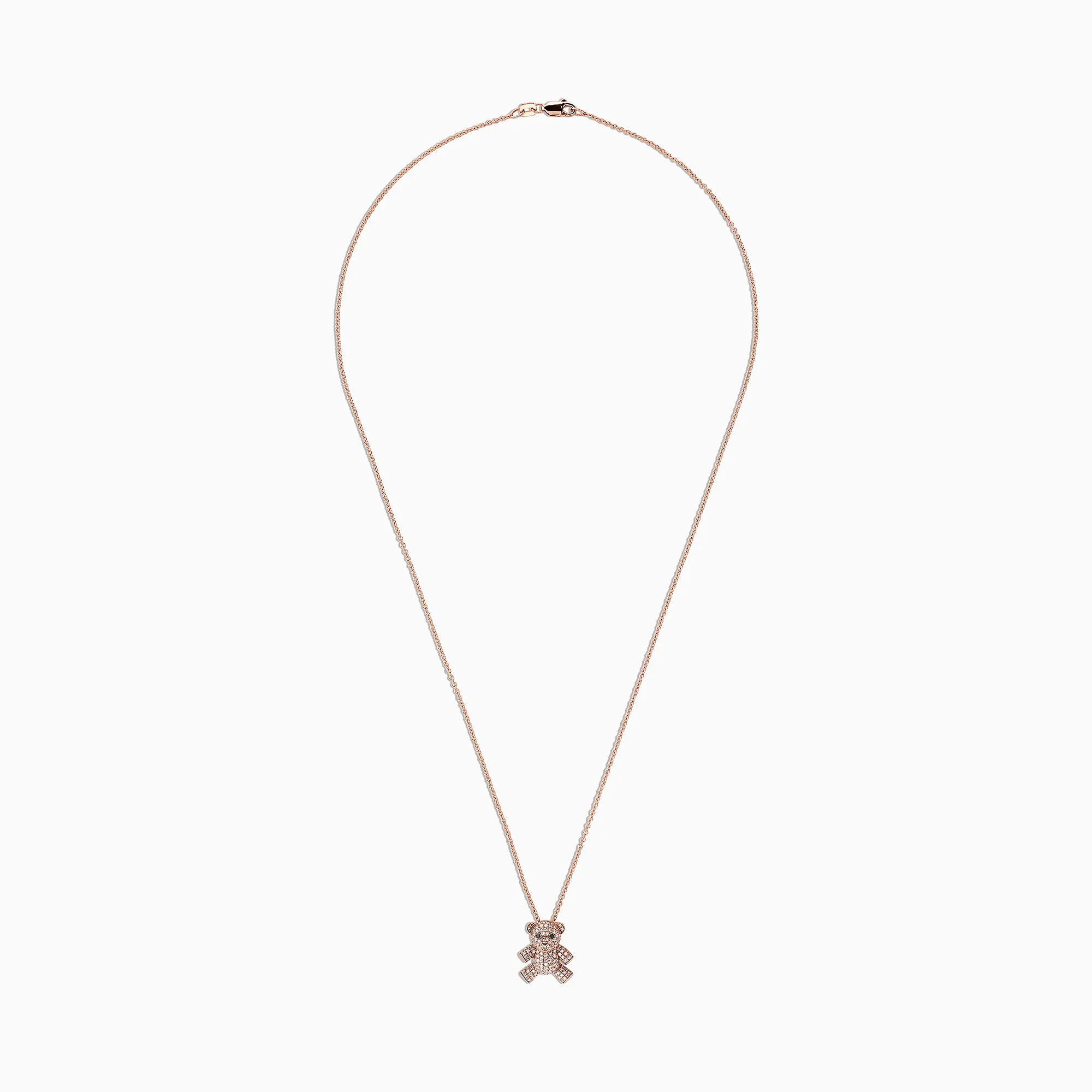 Novelty 14K Rose Gold Diamond Teddy Bear Pendant, 0.51 TCW sold by Effy product image thumbnail 2