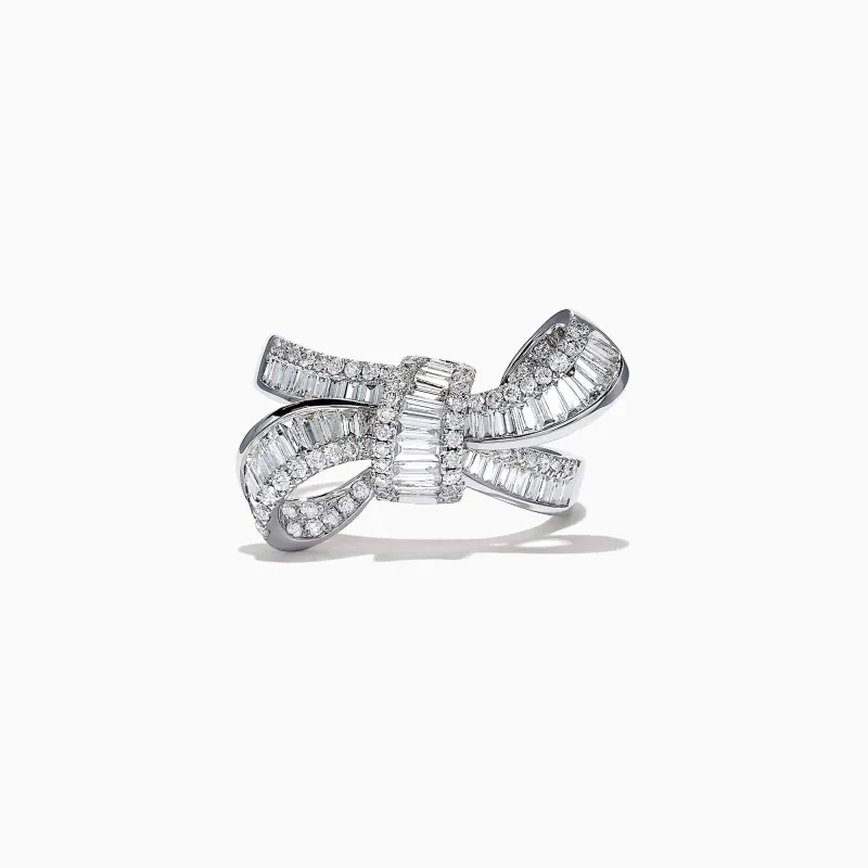Classique 14K White Gold Diamond Bow Ring, 1.08 TCW sold by Effy