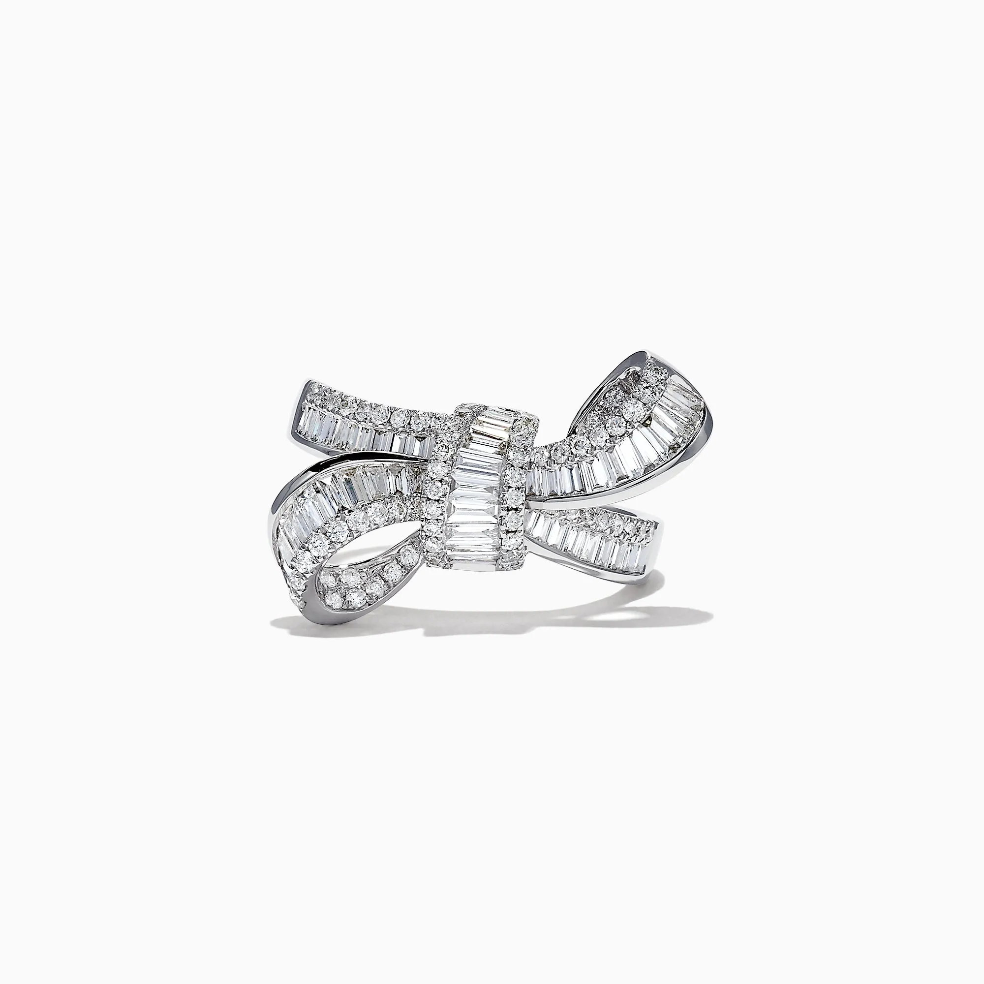 Classique 14K White Gold Diamond Bow Ring, 1.08 TCW sold by Effy