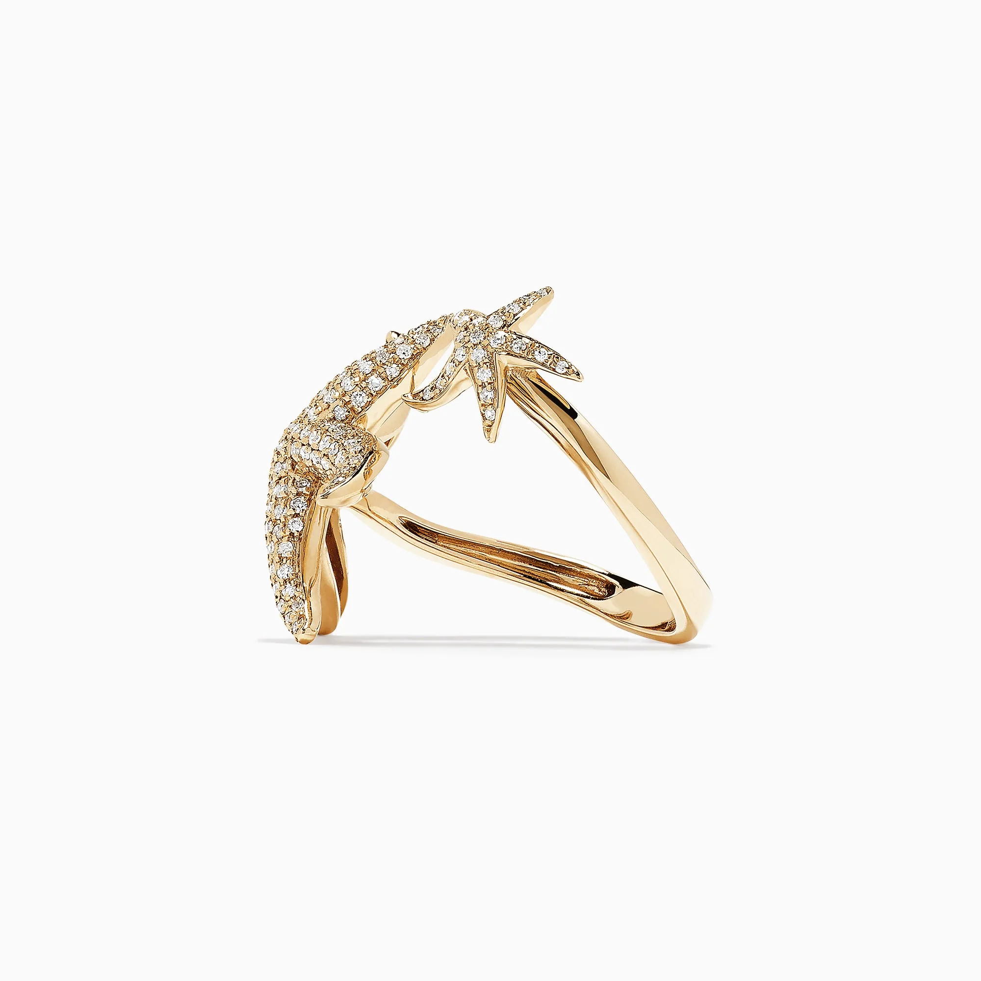 D'Oro 14K Yellow Gold Diamond Starfish Ring, 0.71 TCW sold by Effy product image thumbnail 3