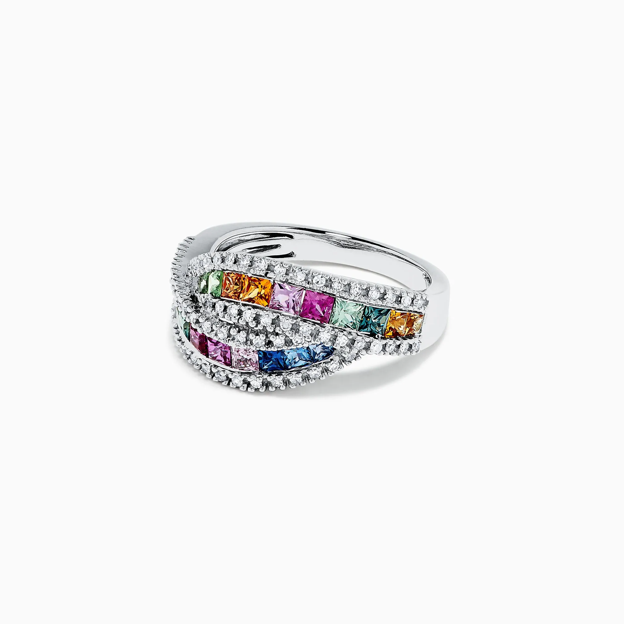 Watercolors 14K White Gold Multi Sapphire and Diamond Ring, 1.95 TCW sold by Effy product image thumbnail 2