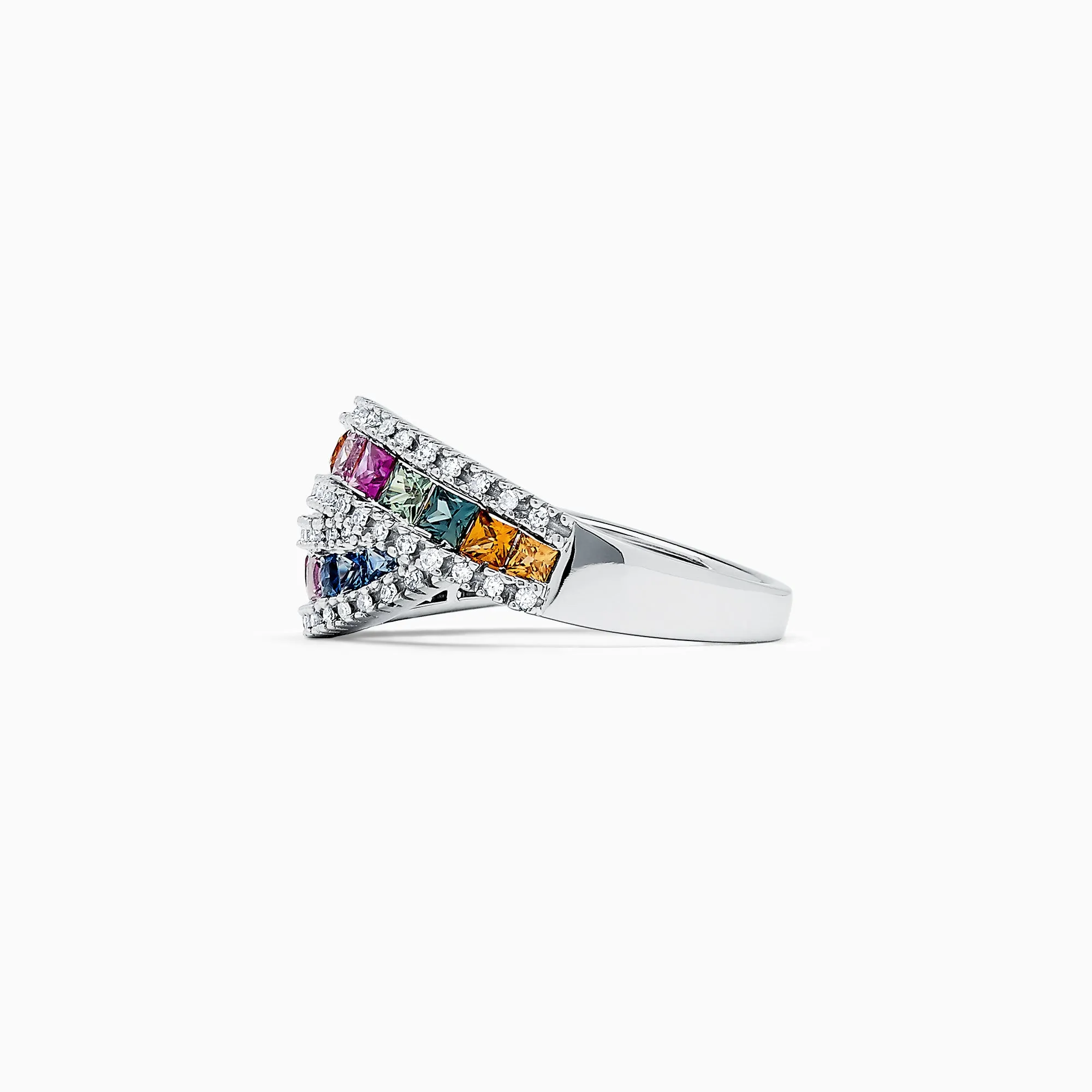 Watercolors 14K White Gold Multi Sapphire and Diamond Ring, 1.95 TCW sold by Effy product image thumbnail 3