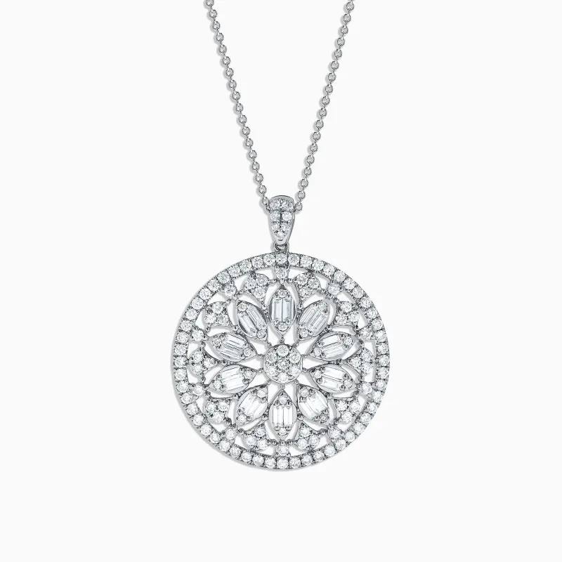 Pave Classica 14K White Gold Diamond Pendant, 2.80 TCW sold by Effy