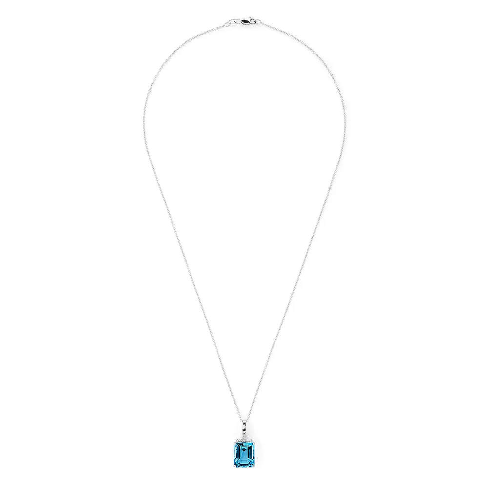 14K White Gold Topaz and Diamond Pendant, 8.48 TCW sold by Effy product image thumbnail 2