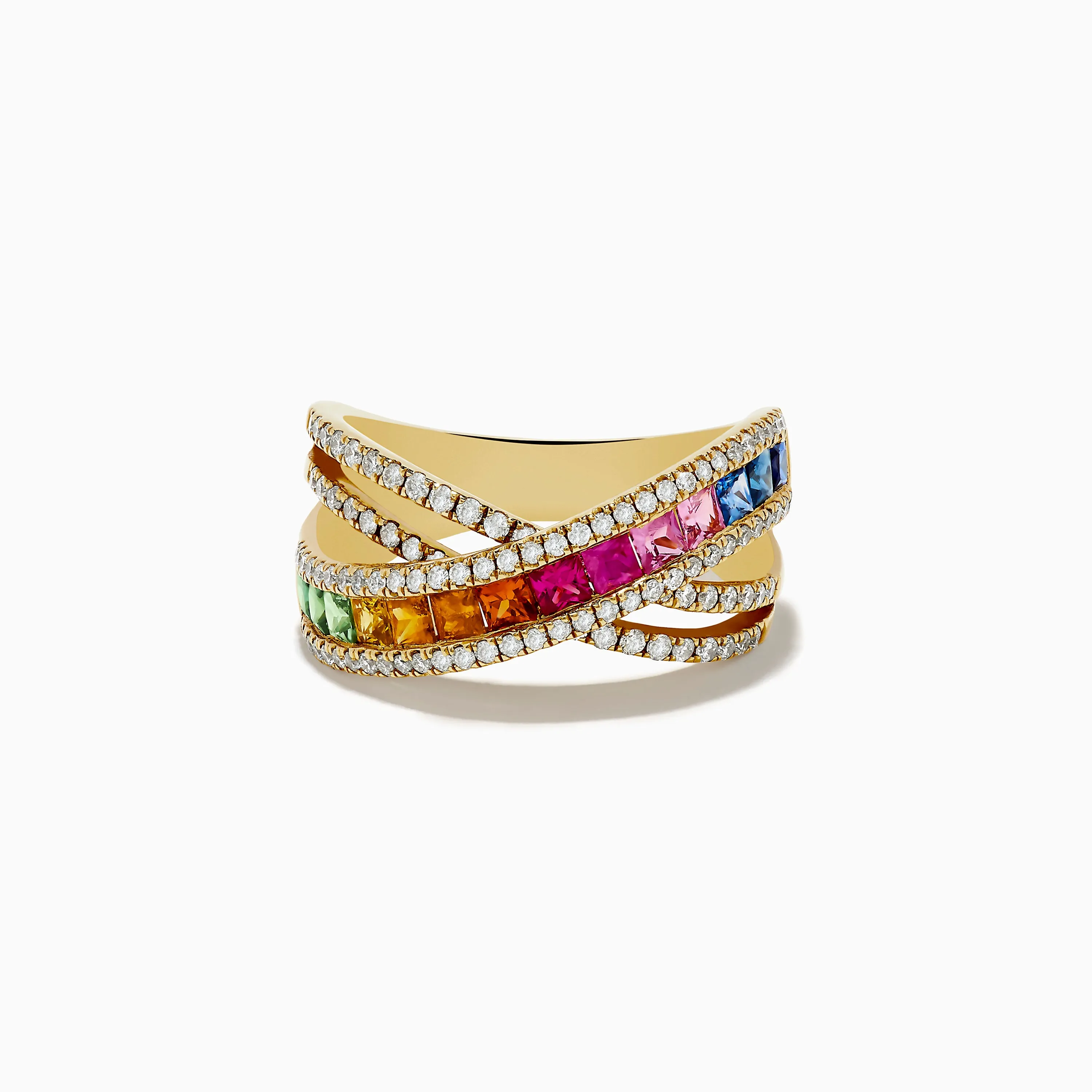 Watercolors 14K Yellow Gold Multi Sapphire and Diamond Ring, 2.05 TCW sold by Effy