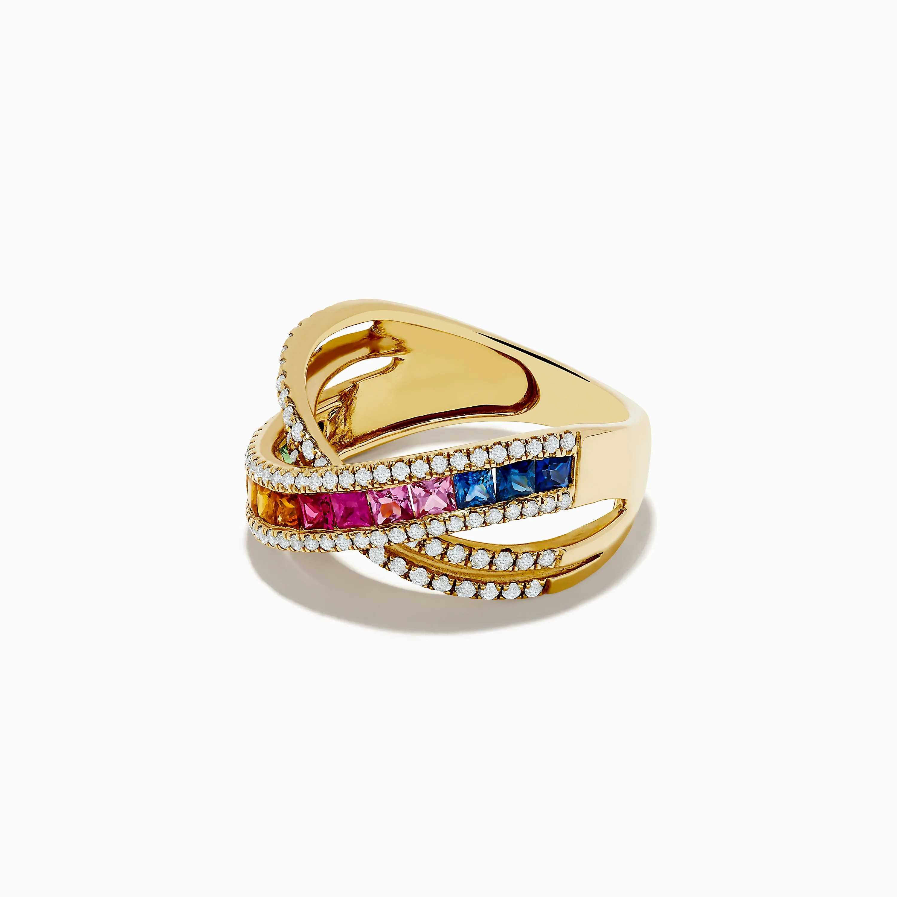 Watercolors 14K Yellow Gold Multi Sapphire and Diamond Ring, 2.05 TCW sold by Effy product image thumbnail 3