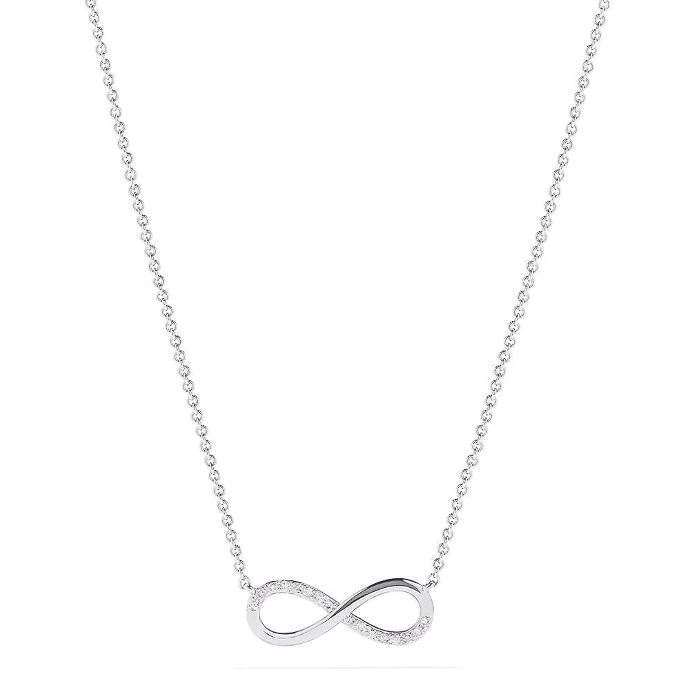 Novelty 14K White Gold Diamond Infinity Necklace, 0.08 TCW sold by Effy