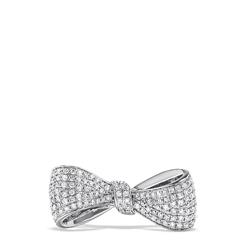 Novelty 14K White Gold Diamond Bow Ring, 0.35 TCW sold by Effy