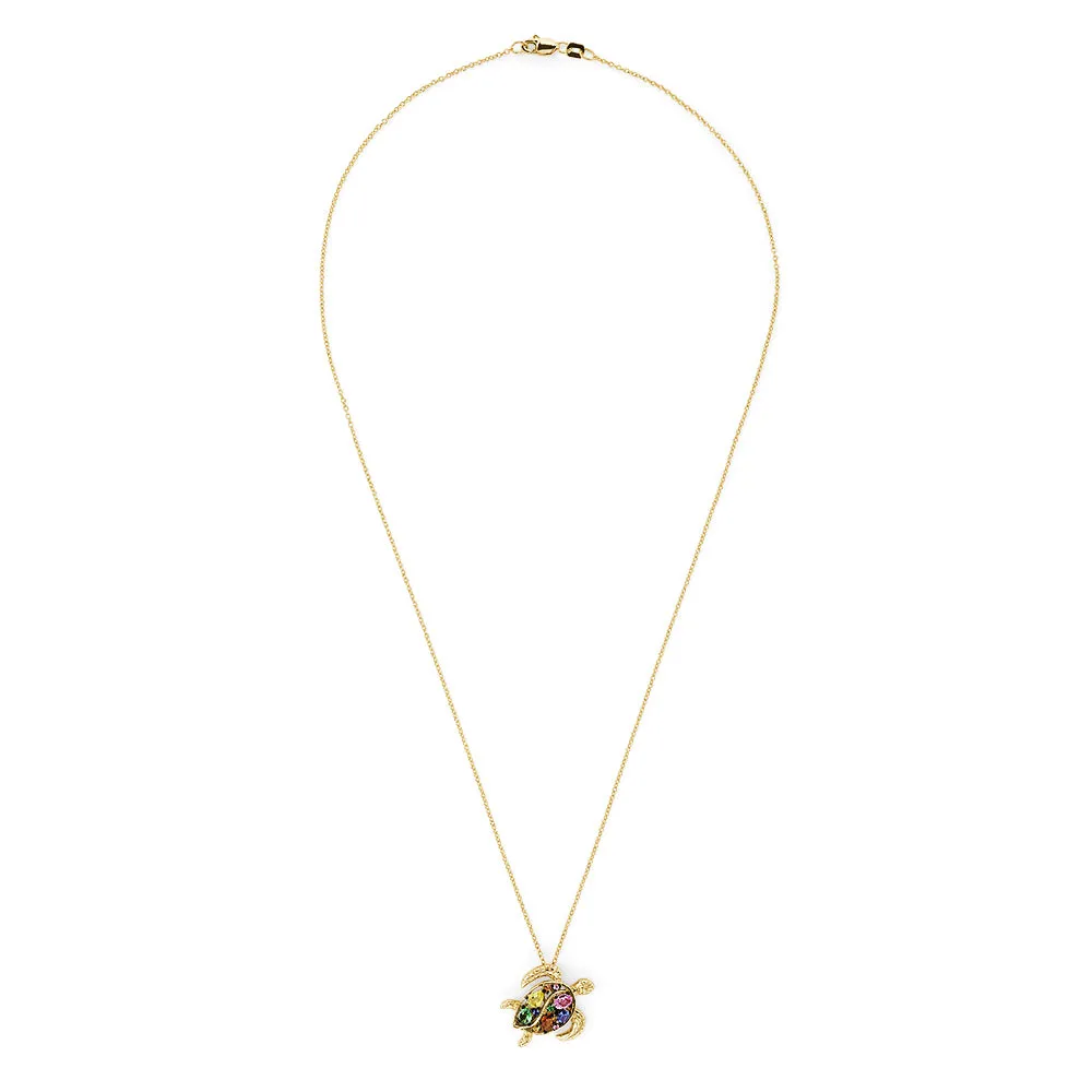 Watercolors 14K Gold Sapphire & Diamond Turtle Pendant, 0.99 TCW sold by Effy product image thumbnail 3