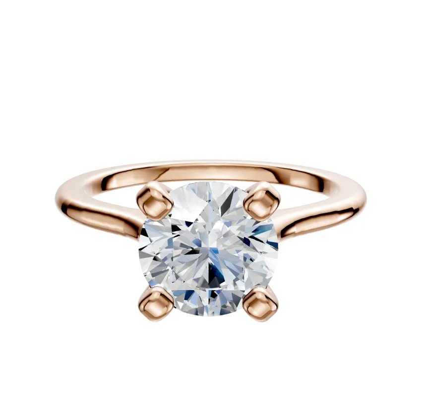 18K Rose Gold 4 Prong Cathedral Dome 1.5mm Engagement Ring sold by Effy