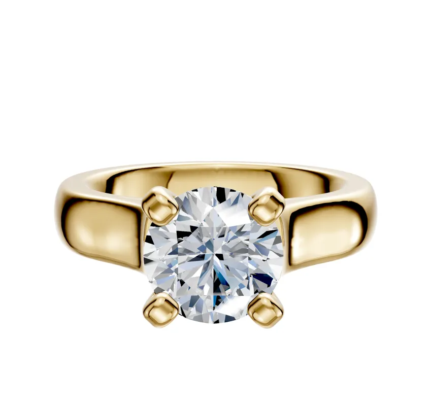 14K Yellow Gold 4 Prong Cathedral Dome 4.0mm Engagement Ring sold by Effy