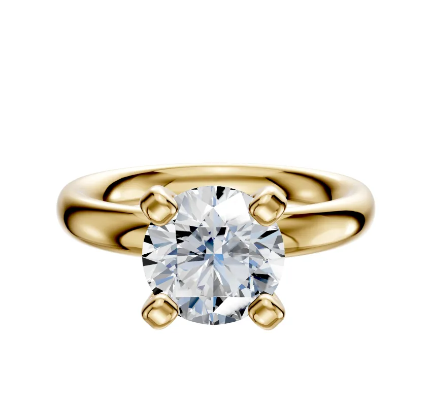 14K Yellow Gold 4 Prong Classic Dome 3.0mm Engagement Ring sold by Effy