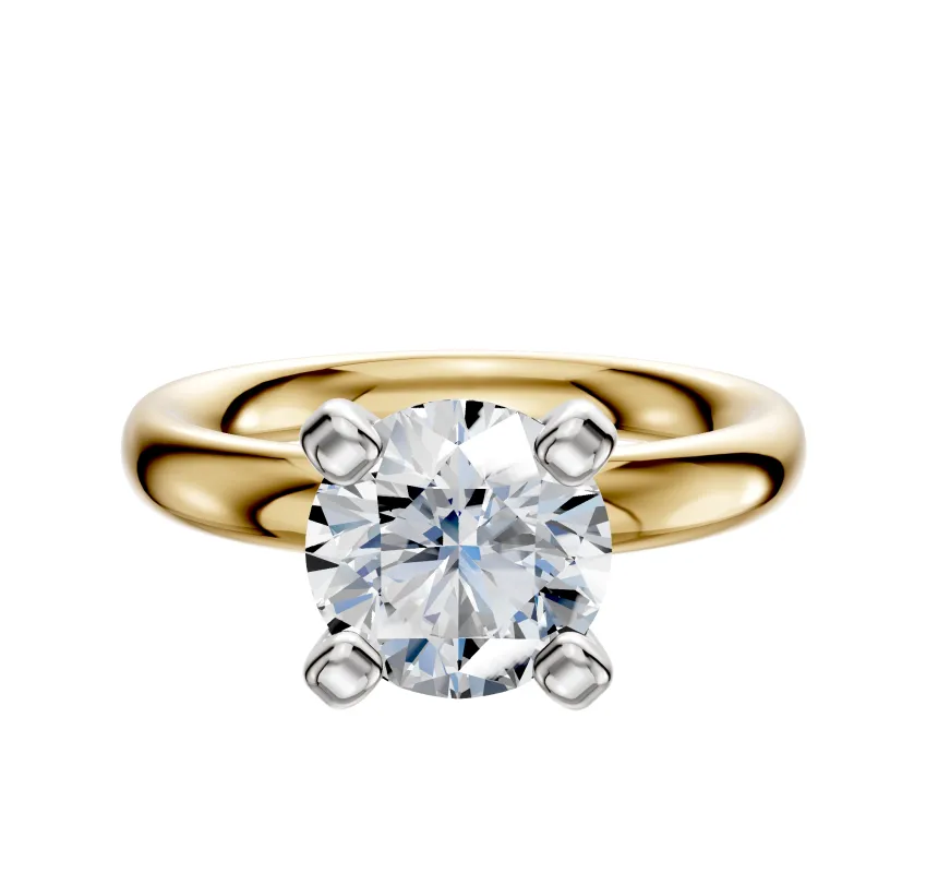 14K Two Tone 4 Prong Classic Dome 3.0mm Engagement Ring sold by Effy