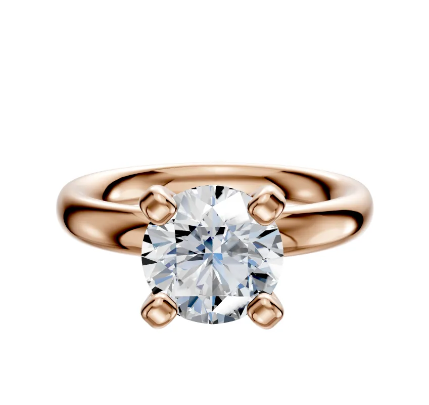 18K Rose Gold 4 Prong Classic Dome 3.0mm Engagement Ring sold by Effy