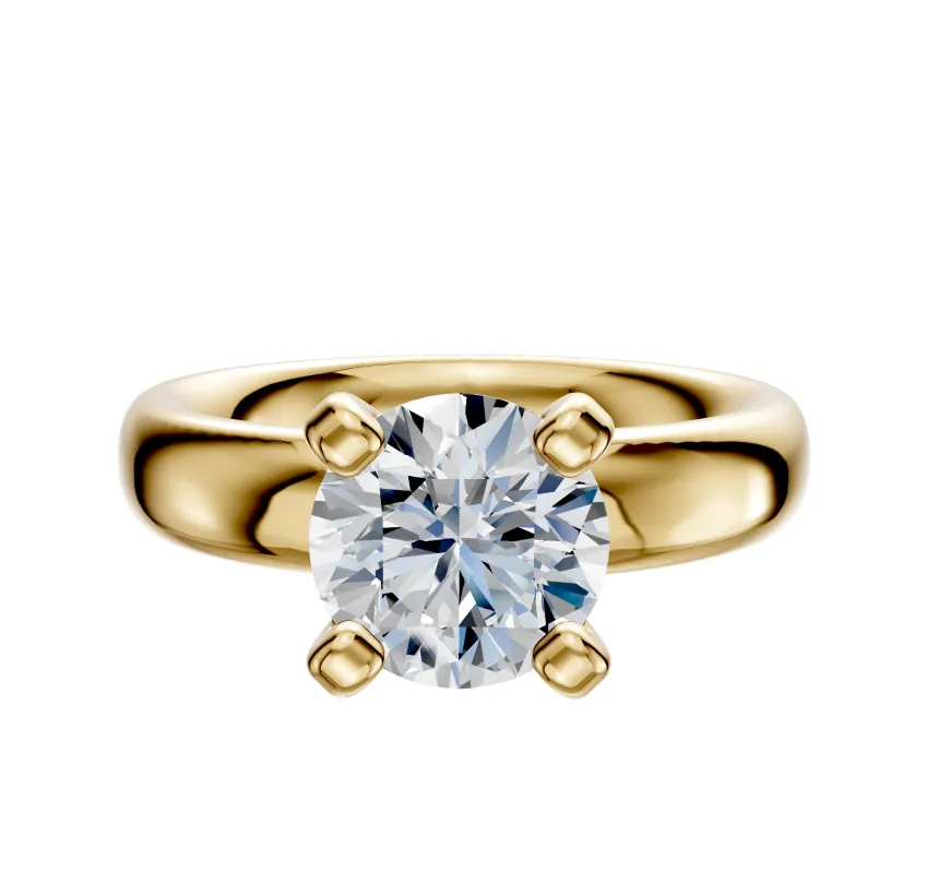 14K Yellow Gold 4 Prong Classic Dome 4.0mm Engagement Ring sold by Effy