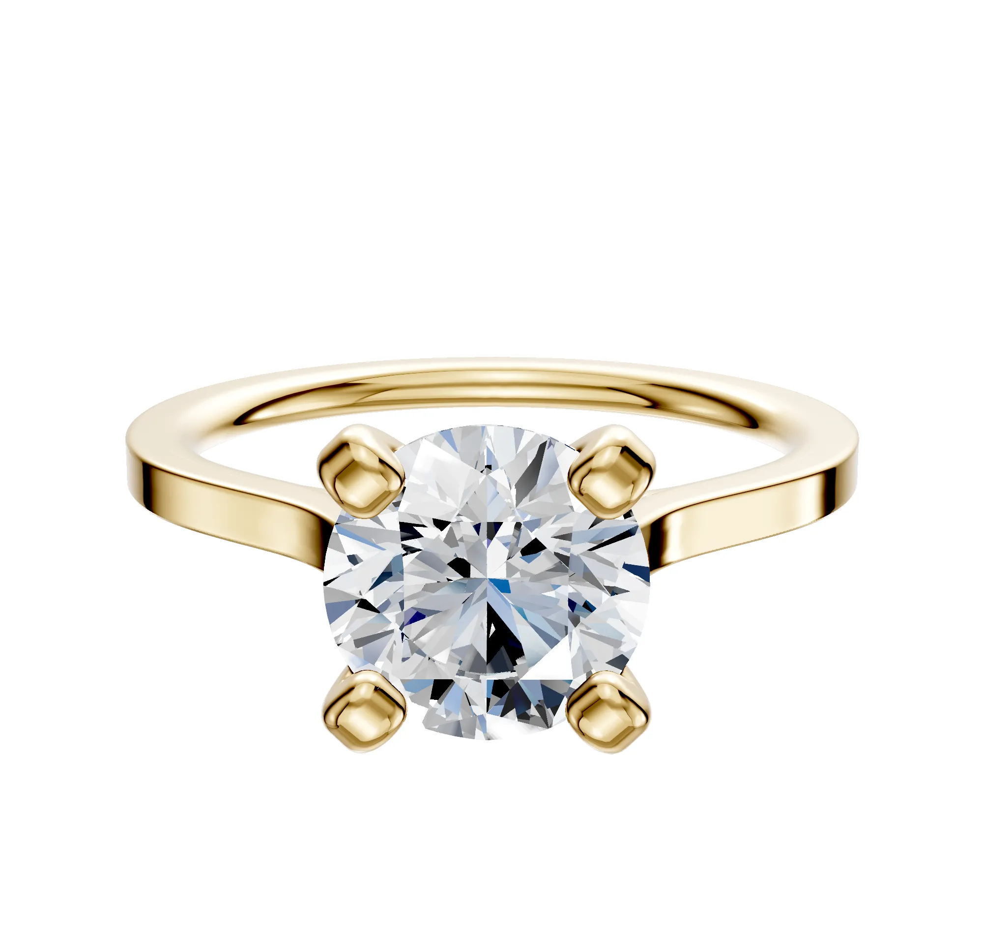 14K Yellow Gold 4 Prong Cathedral Flat 1.5mm Engagement Ring sold by Effy