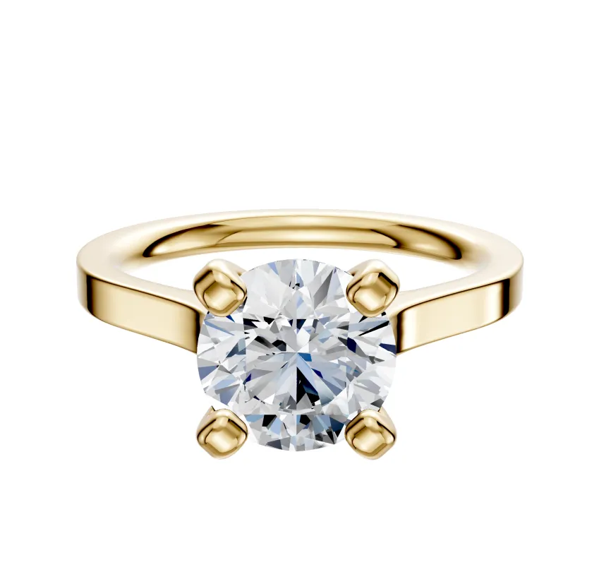 18K Yellow Gold 4 Prong Cathedral Flat 2.0mm Engagement Ring sold by Effy