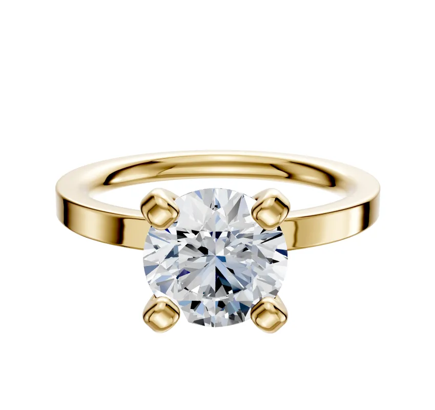 18K Yellow Gold 4 Prong Classic Flat 2.0mm Engagement Ring sold by Effy