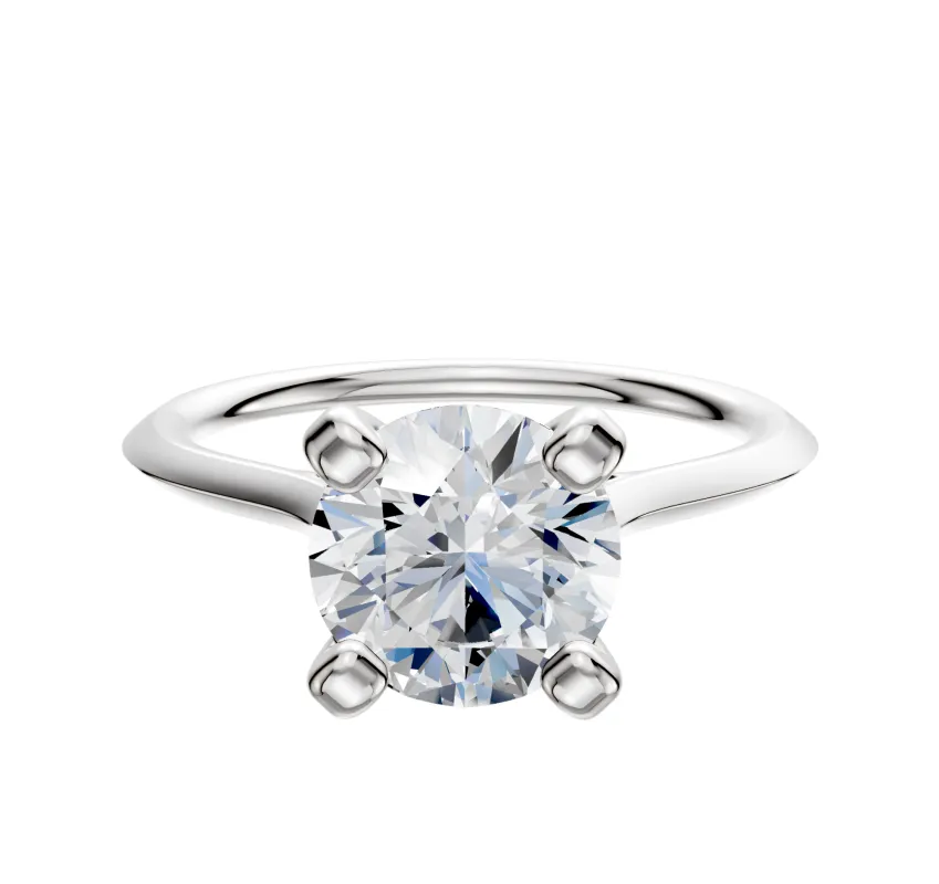 Platinum 4 Prong Cathedral Knife Edge 1.5mm Engagement Ring made by Effy