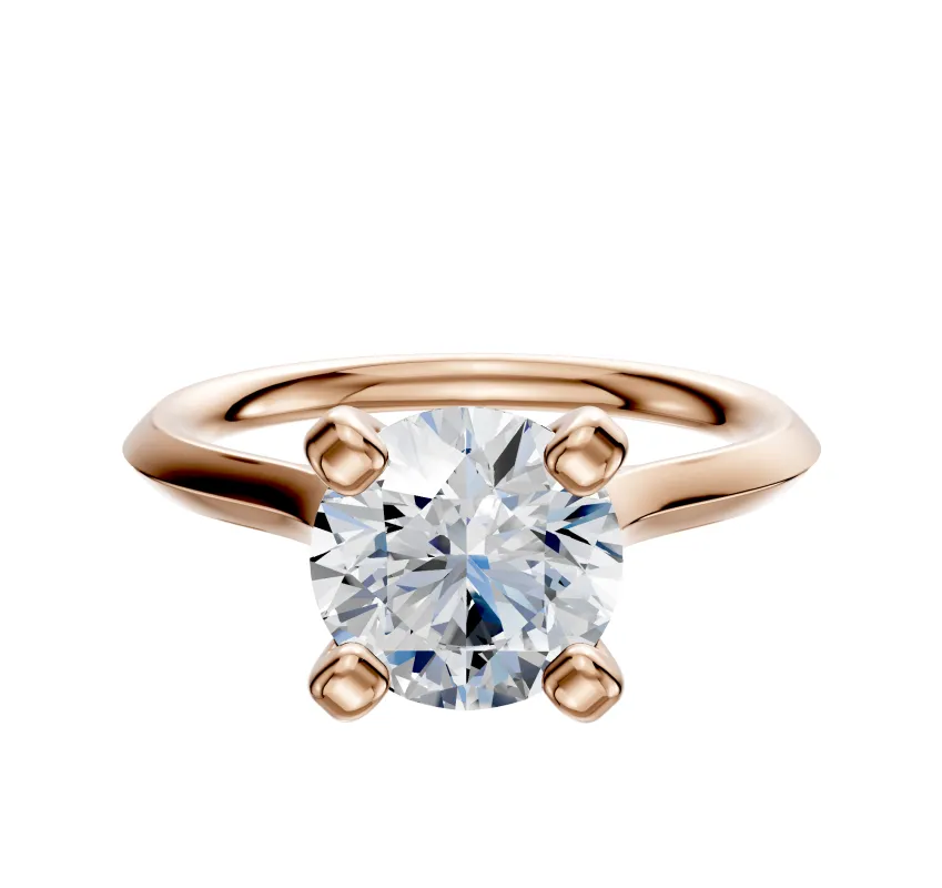 14K Rose Gold 4 Prong Cathedral Knife Edge 2.0mm Engagement Ring made by Effy
