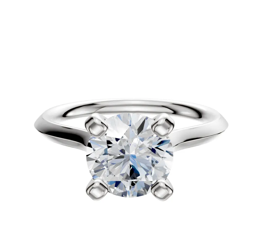 18K White Gold 4 Prong Cathedral Knife Edge 2.0mm Engagement Ring made by Effy