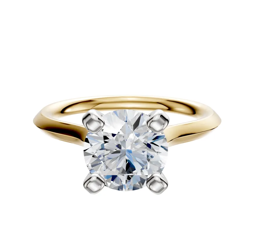 18K Two Tone 4 Prong Cathedral Knife Edge 2.0mm Engagement Ring sold by Effy