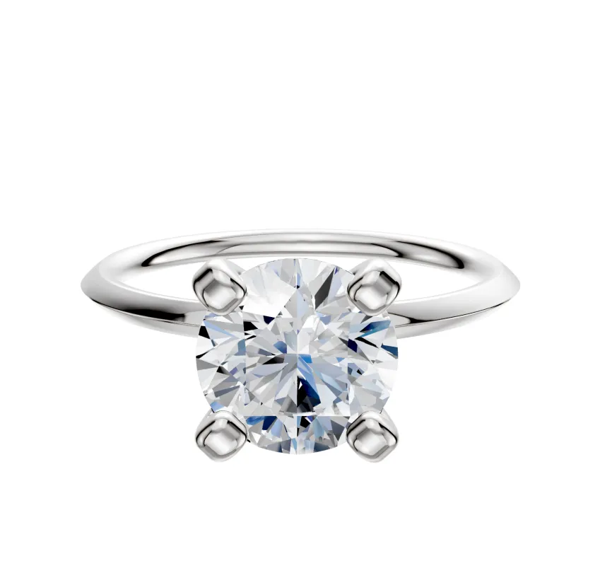 14K White Gold 4 Prong Classic Knife Edge 1.5mm Engagement Ring sold by Effy