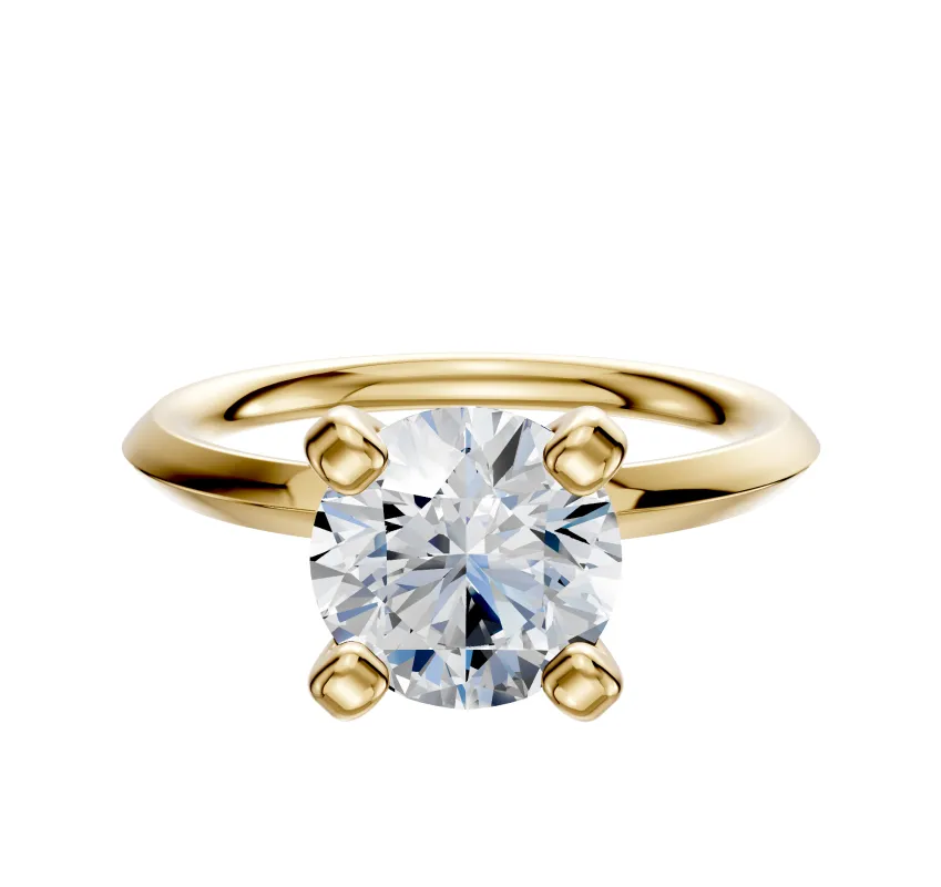 18K Yellow Gold 4 Prong Classic Knife Edge 2.0mm Engagement Ring sold by Effy