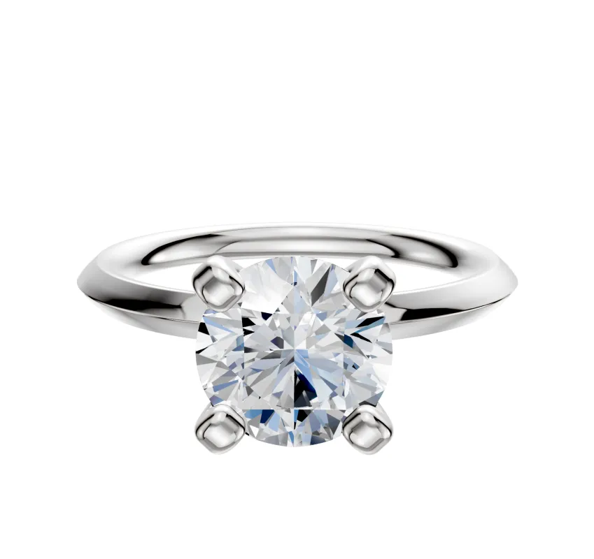 Platinum 4 Prong Classic Knife Edge 2.0mm Engagement Ring sold by Effy