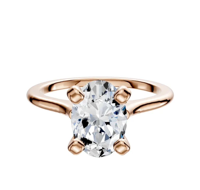 18K Rose Gold 4 Prong Cathedral Dome 1.5mm Engagement Ring sold by Effy