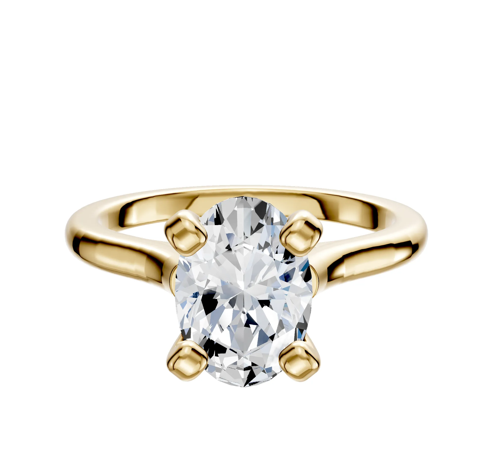 14K Yellow Gold 4 Prong Cathedral Dome 2.0mm Engagement Ring sold by Effy
