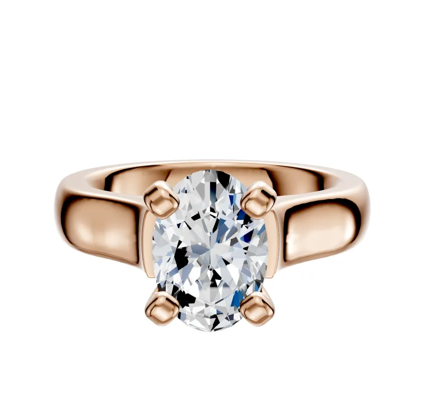 18K Rose Gold 4 Prong Cathedral Dome 4.0mm Engagement Ring sold by Effy