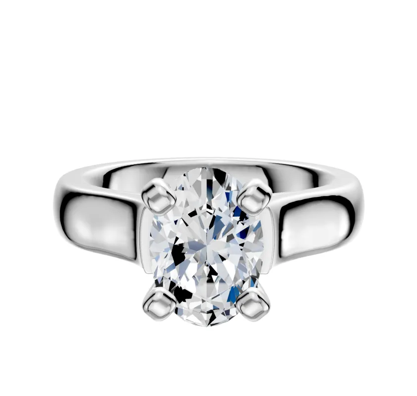 Platinum 4 Prong Cathedral Dome 4.0mm Engagement Ring sold by Effy